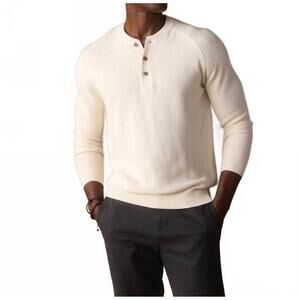 NEW THE NORMAL BRAND coolmax textured sweater in ivory